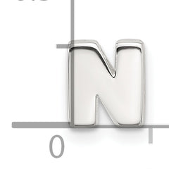 Sterling Silver E-coated Letter N Slide Charm