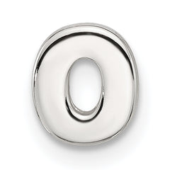 Sterling Silver E-coated Letter O Slide Charm