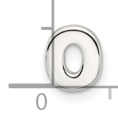 Sterling Silver E-coated Letter O Slide Charm