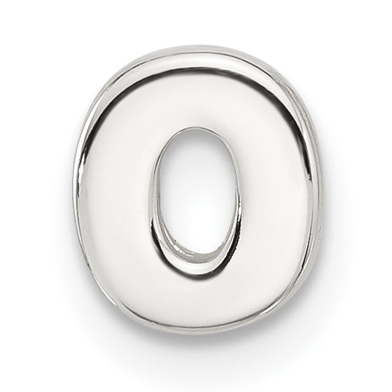 Sterling Silver E-coated Letter O Slide Charm