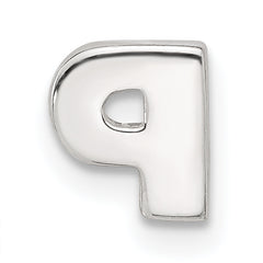 Sterling Silver E-coated Letter P Slide Charm