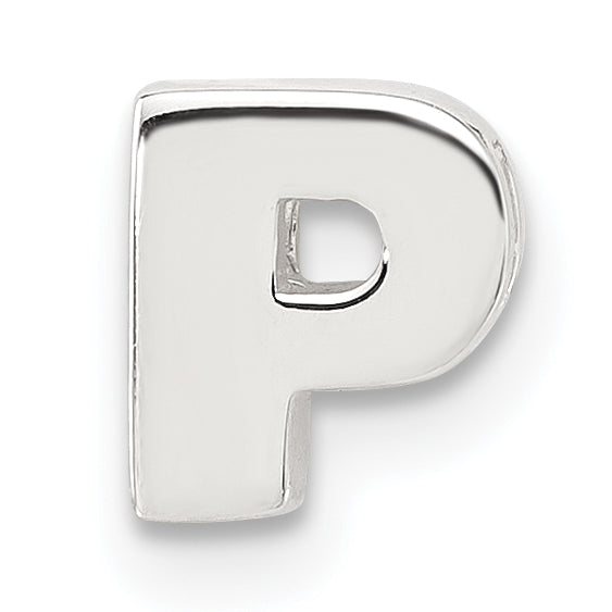 Sterling Silver E-coated Letter P Slide Charm