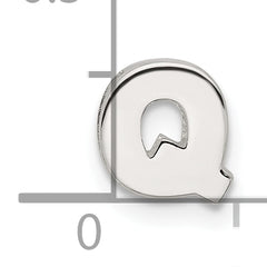 Sterling Silver E-coated Letter Q Slide Charm