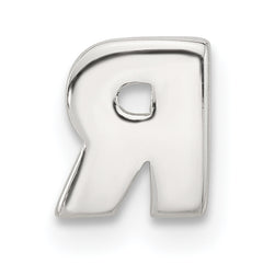 Sterling Silver E-coated Letter R Slide Charm