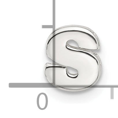 Sterling Silver E-coated Letter S Slide Charm