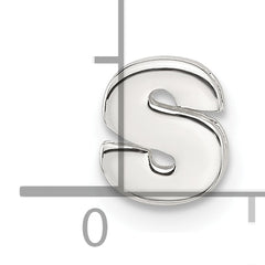 Sterling Silver E-coated Letter S Slide Charm