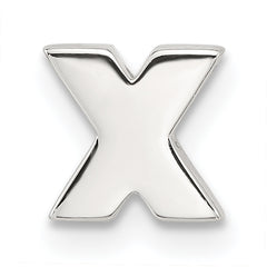 Sterling Silver E-coated Letter X Slide Charm