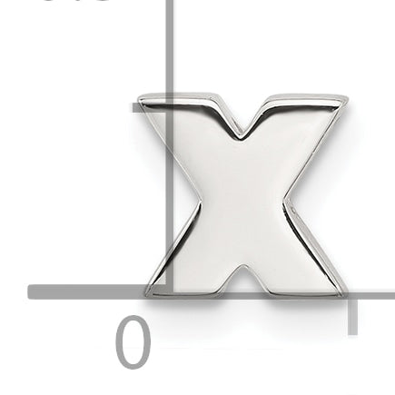 Sterling Silver E-coated Letter X Slide Charm