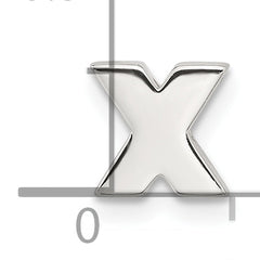 Sterling Silver E-coated Letter X Slide Charm