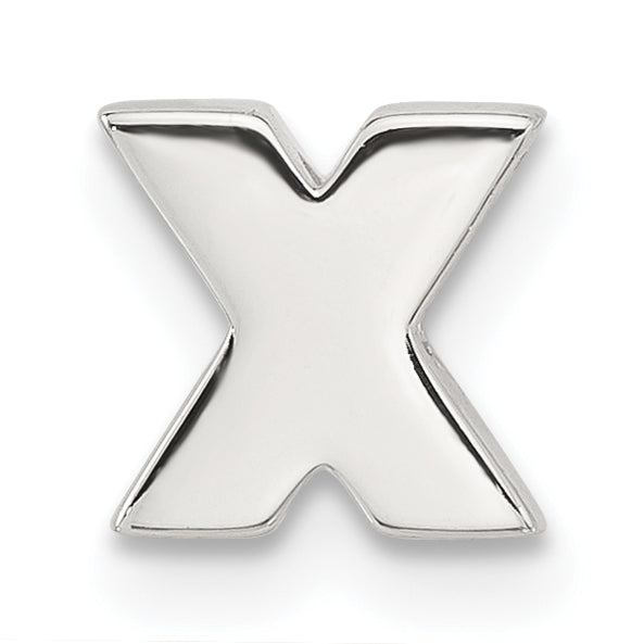 Sterling Silver E-coated Letter X Slide Charm