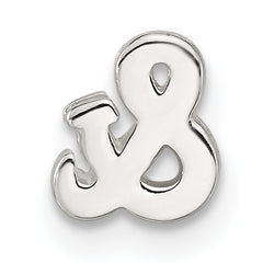 Sterling Silver E-coated Ampersand AND & Symbol Slide Charm