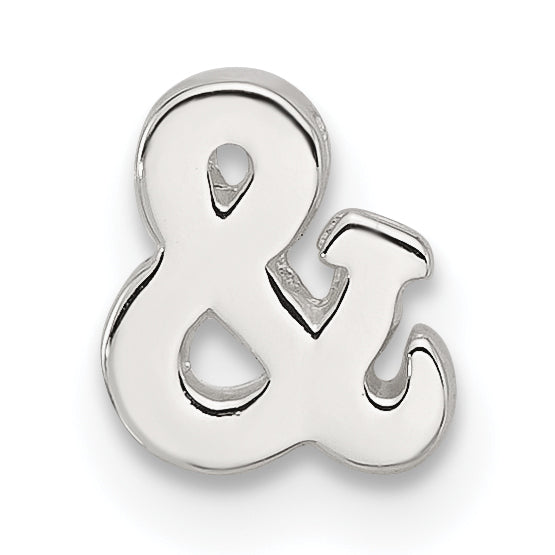 Sterling Silver E-coated Ampersand AND & Symbol Slide Charm