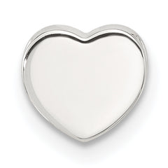 Sterling Silver E-coated Heart Slide Charm