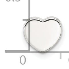 Sterling Silver E-coated Heart Slide Charm