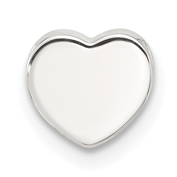 Sterling Silver E-coated Heart Slide Charm