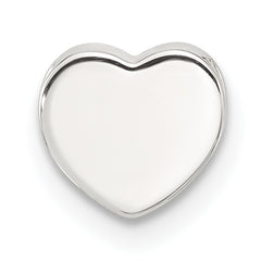 Sterling Silver E-coated Heart Slide Charm