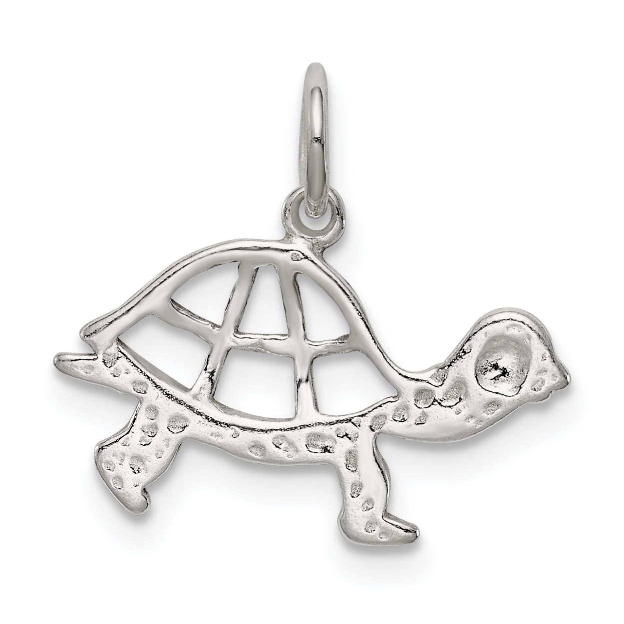 Sterling Silver 925 Turtle Charm with Polished Anti-Tarnish Finish