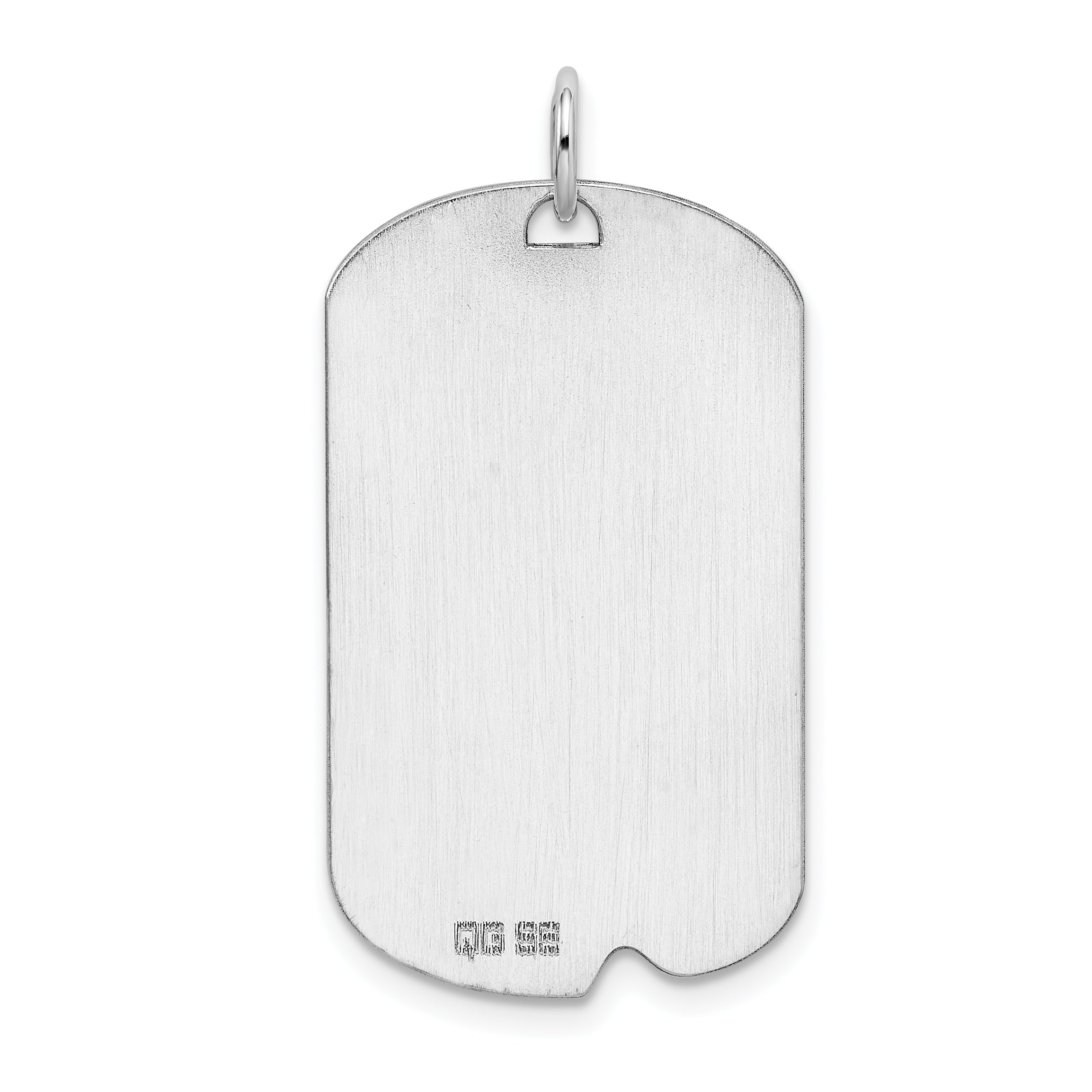 SS Rhodium-plated Polished Front/Satin Back Engravable Dog Tag