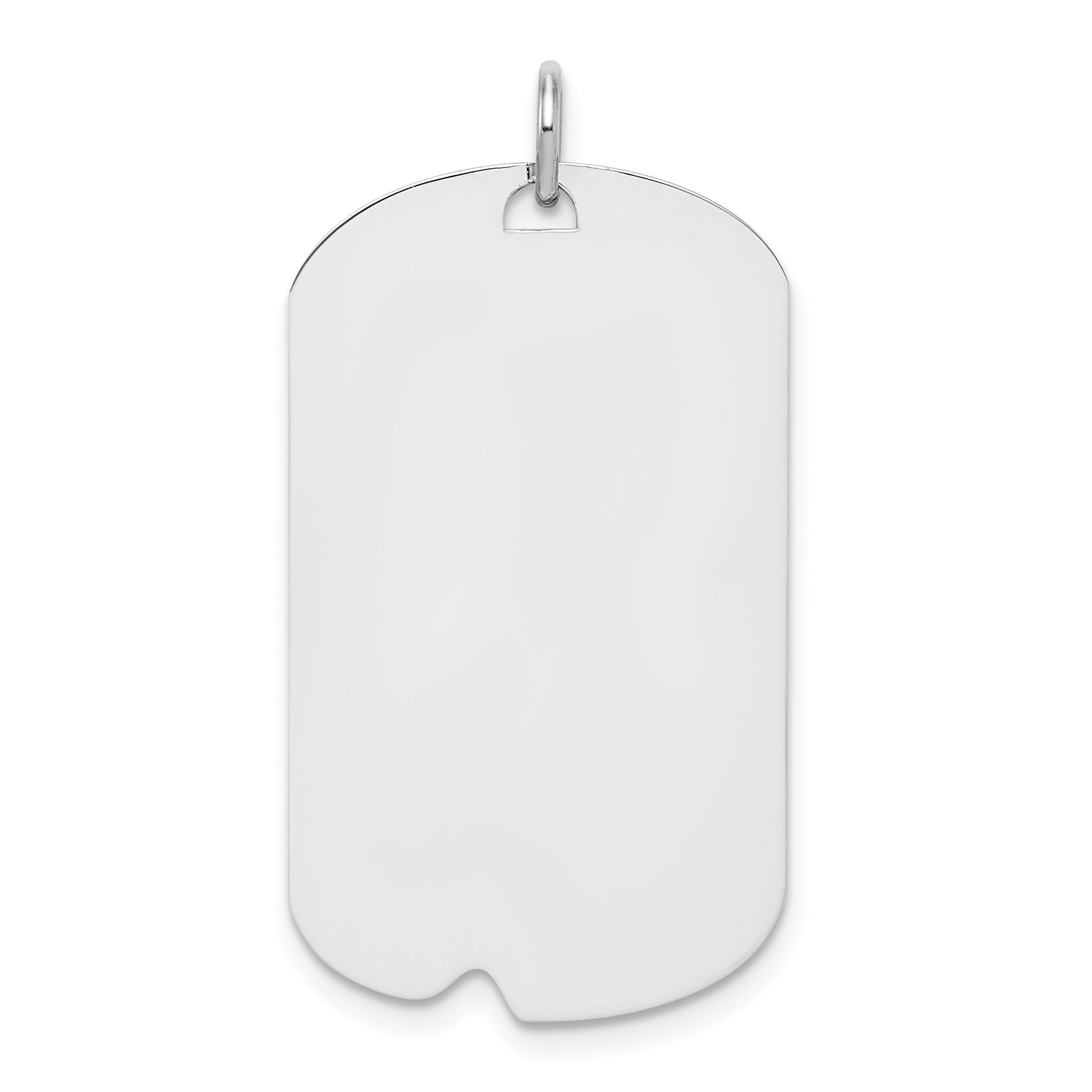 SS Rhodium-plated Polished Front/Satin Back Engravable Dog Tag