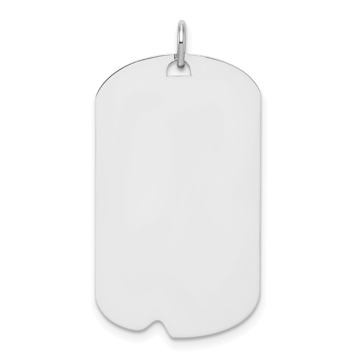 SS Rhodium-plated Polished Front/Satin Back Engravable Dog Tag