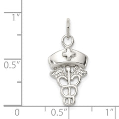 Sterling Silver 925 Nurse Symbol Charm with Polished Anti-Tarnish Finish