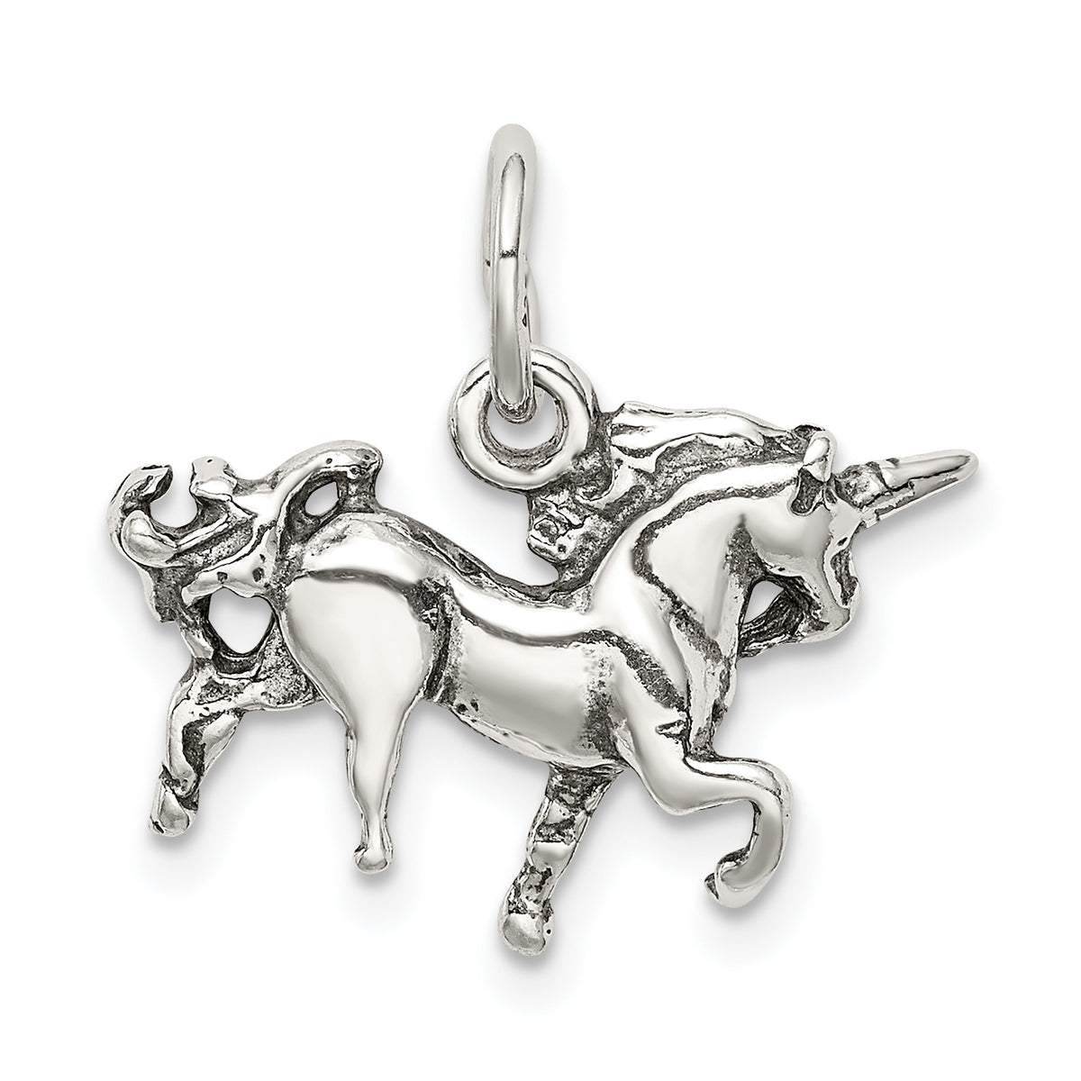 Sterling Silver Antiqued Unicorn Charm