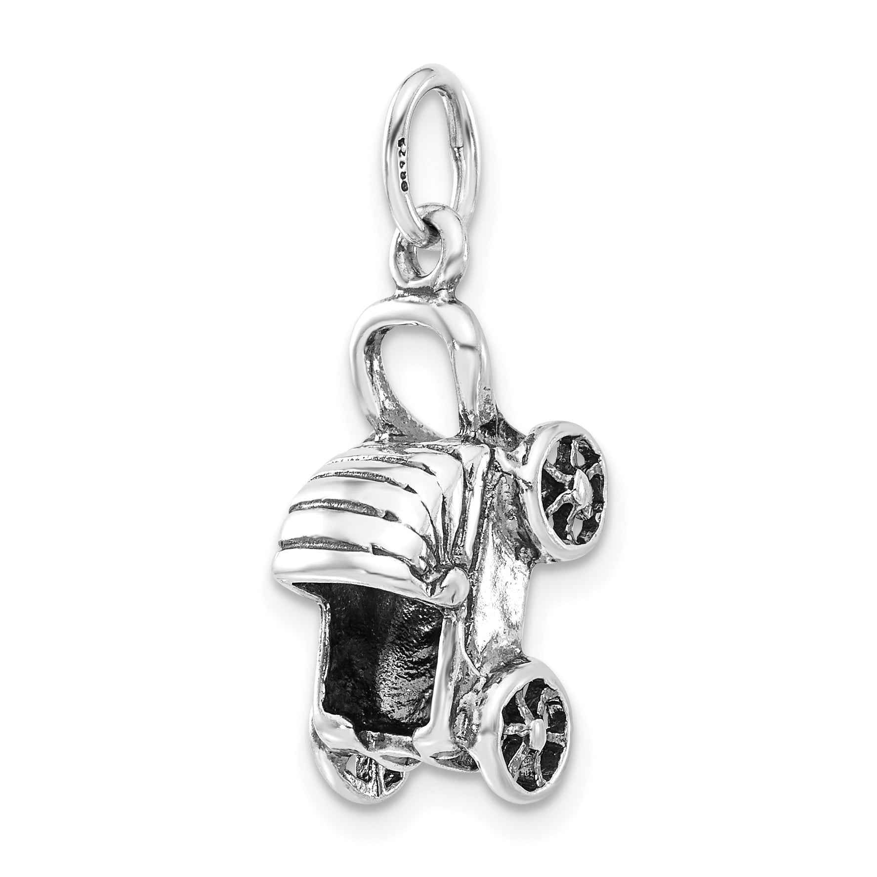 Sterling Silver Baby Buggy Charm