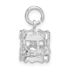 Sterling Silver 3-D Polished Moveable Carousel Charm