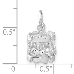 Sterling Silver 3-D Polished Moveable Carousel Charm