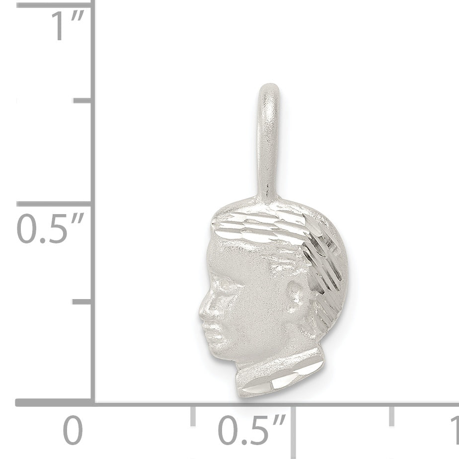 Sterling Silver Boy Head Charm