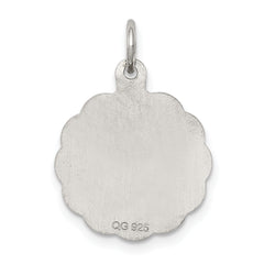 Sterling Silver Rhodium-plated To My Flower Girl Disc Charm