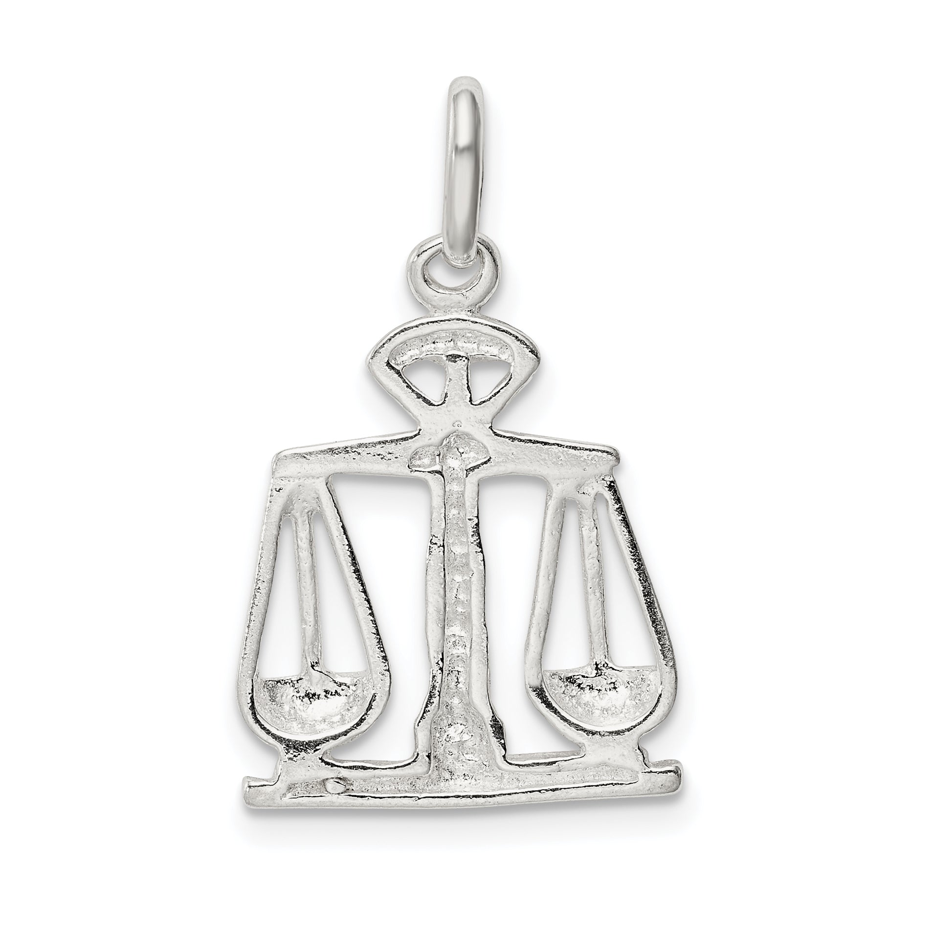 Sterling Silver 925 Scales of Justice Charm with Polished Anti-Tarnish Finish