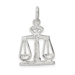 Sterling Silver 925 Scales of Justice Charm with Polished Anti-Tarnish Finish