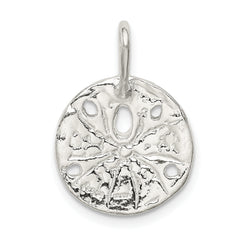 Sterling Silver 925 Sand Dollar Charm with Polished Finish & Anti-Tarnish Coating