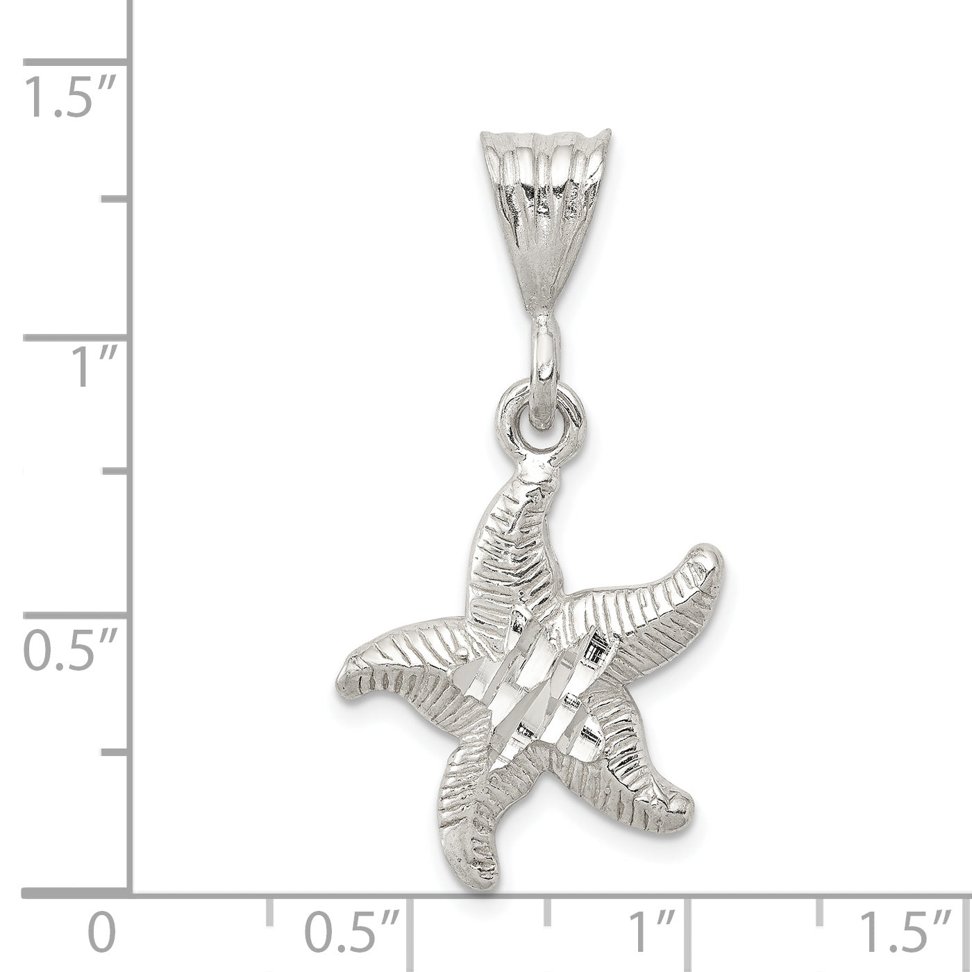 Sophia Jewelers Solid 925 Sterling Silver Polished Starfish Charm for Men