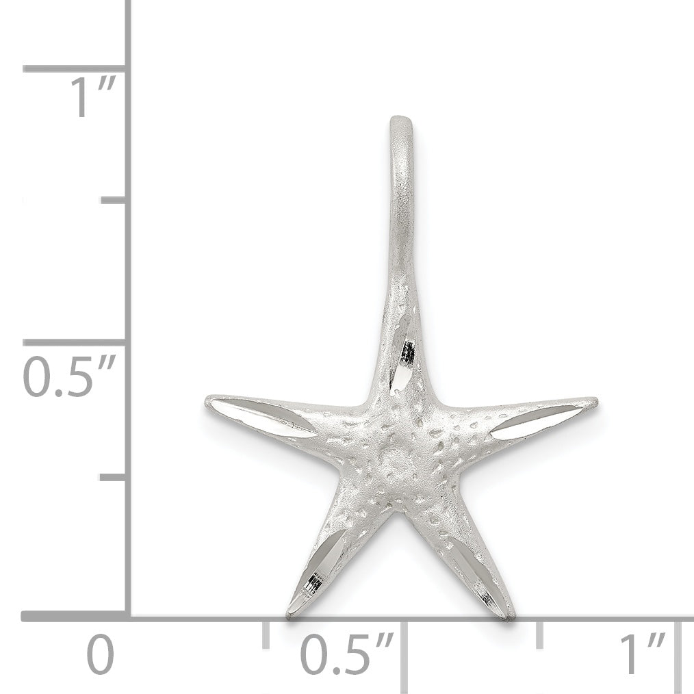 925 Sterling Silver Starfish Charm with Polished Finish & Anti-Tarnish Coating