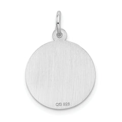 Sterling Silver Rhodium-plated On Graduation Day Disc Charm