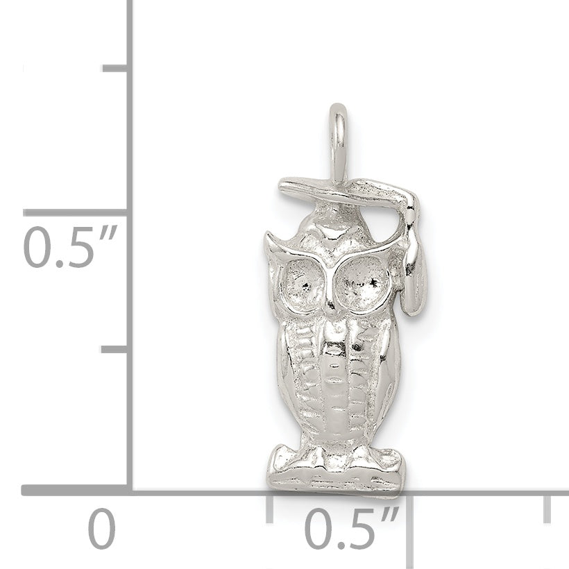 Sterling Silver Graduation Owl Charm