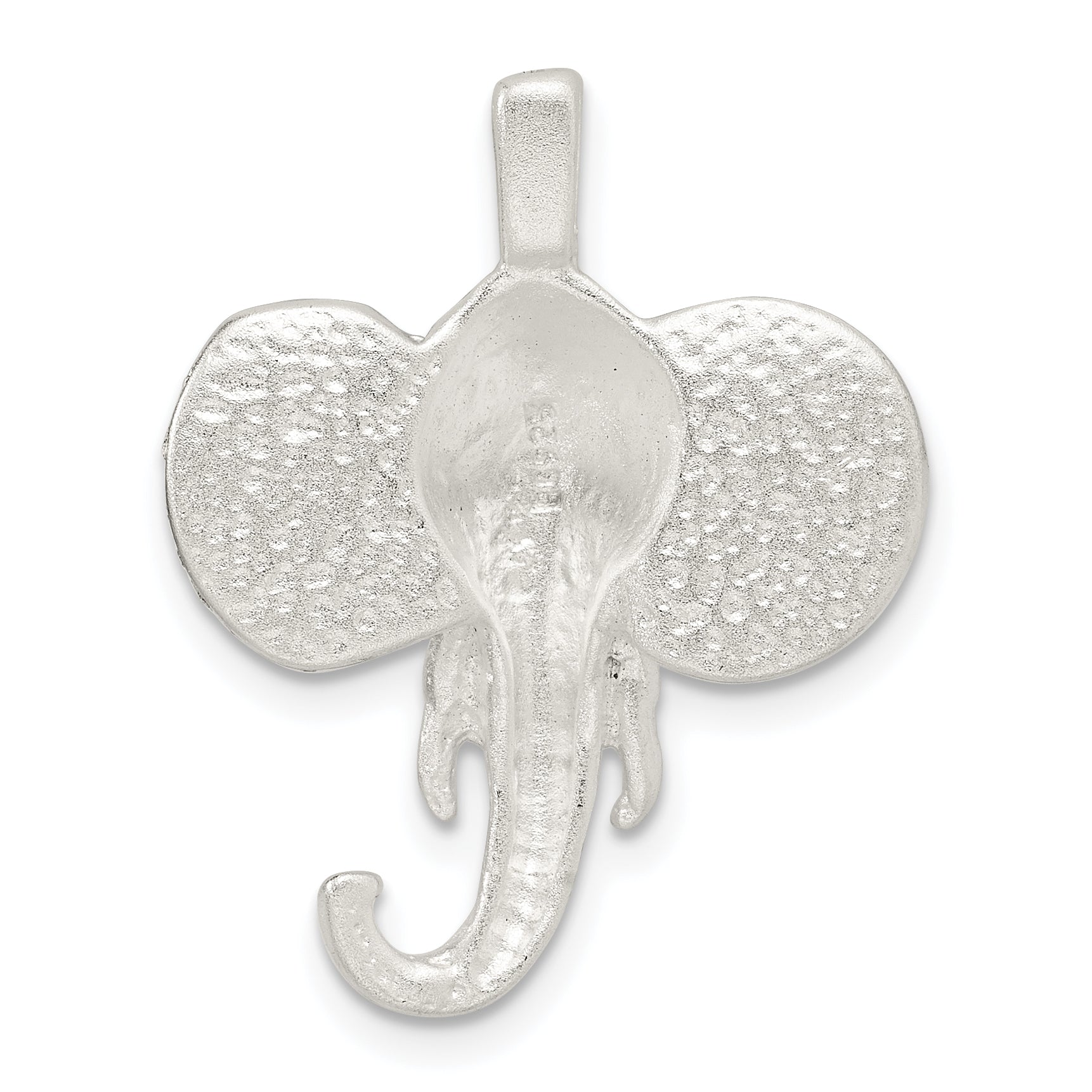 Sterling Silver Satin Elephant Head Charm