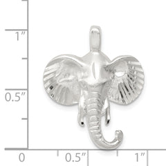 Sterling Silver Satin Elephant Head Charm