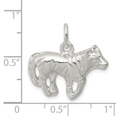 Sophia Jewelers 925 Sterling Silver Wolf Charm with Polished Solid Finish