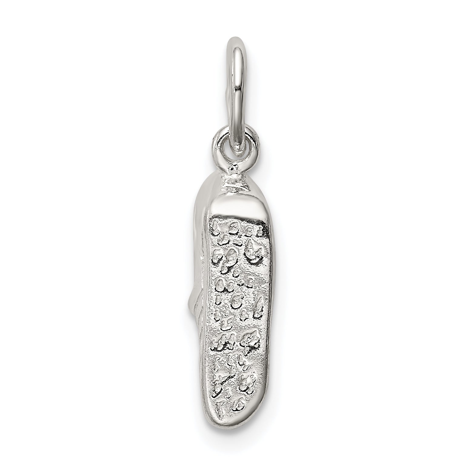 Sterling Silver 925 Sports Shoe Charm with Polished 3D Design