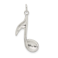 Sterling Silver 925 Music Note Charm with Polished Anti-Tarnish Finish