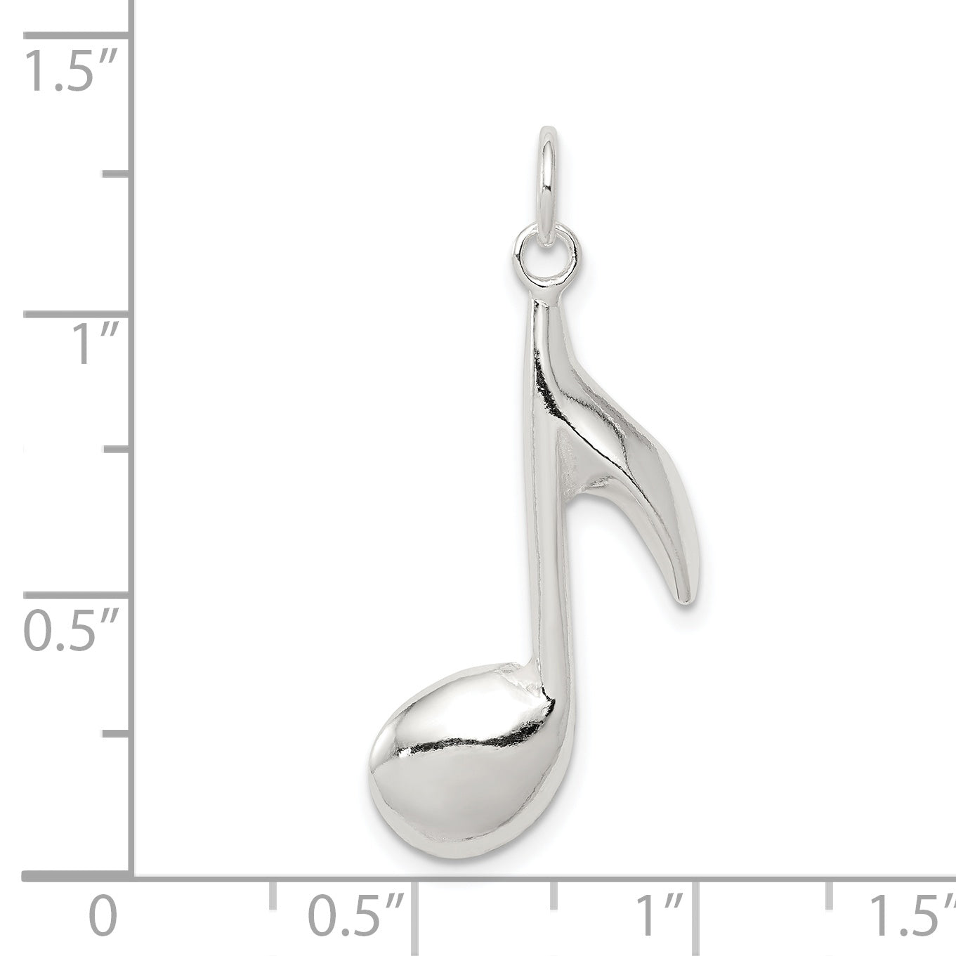 Sterling Silver 925 Music Note Charm with Polished Anti-Tarnish Finish