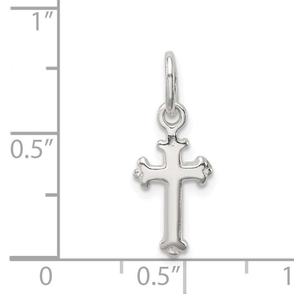 Sterling Silver Fleur De Lis Cross Charm