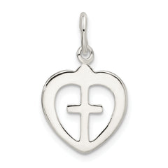 Sterling Silver Cross Heart Charm