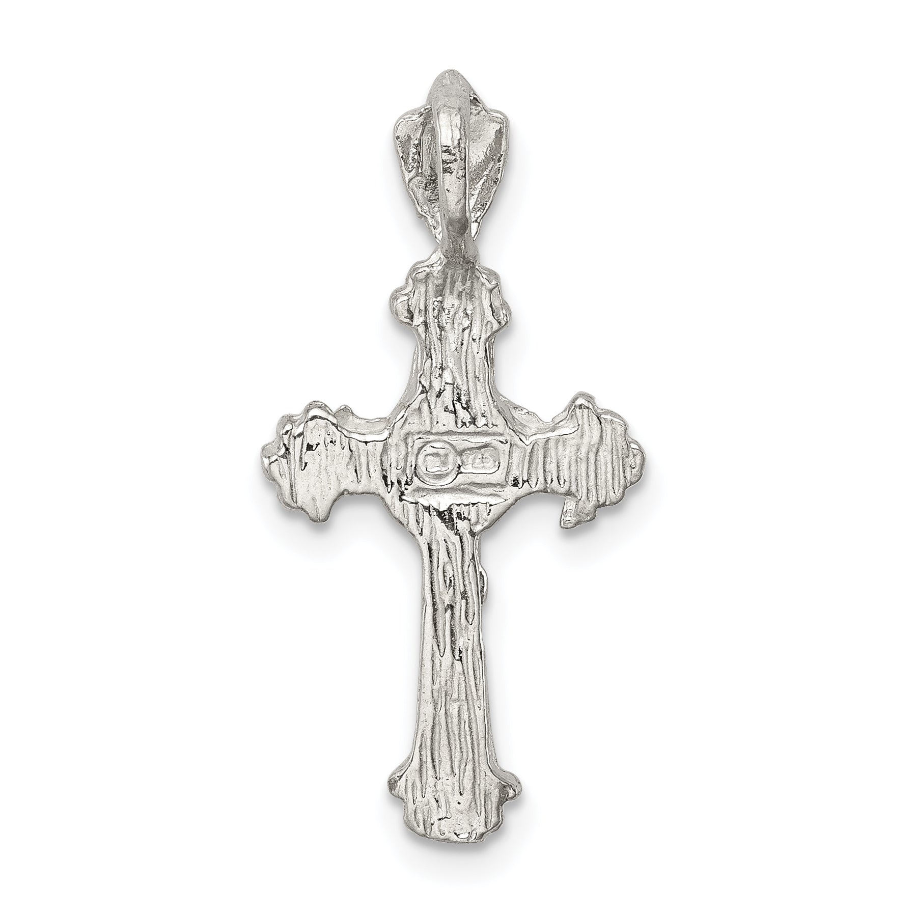 Sterling Silver 925 INRI Crucifix Pendant with Polished Finish Elegant Solid Design