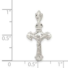 Sterling Silver 925 INRI Crucifix Pendant with Polished Finish Elegant Solid Design