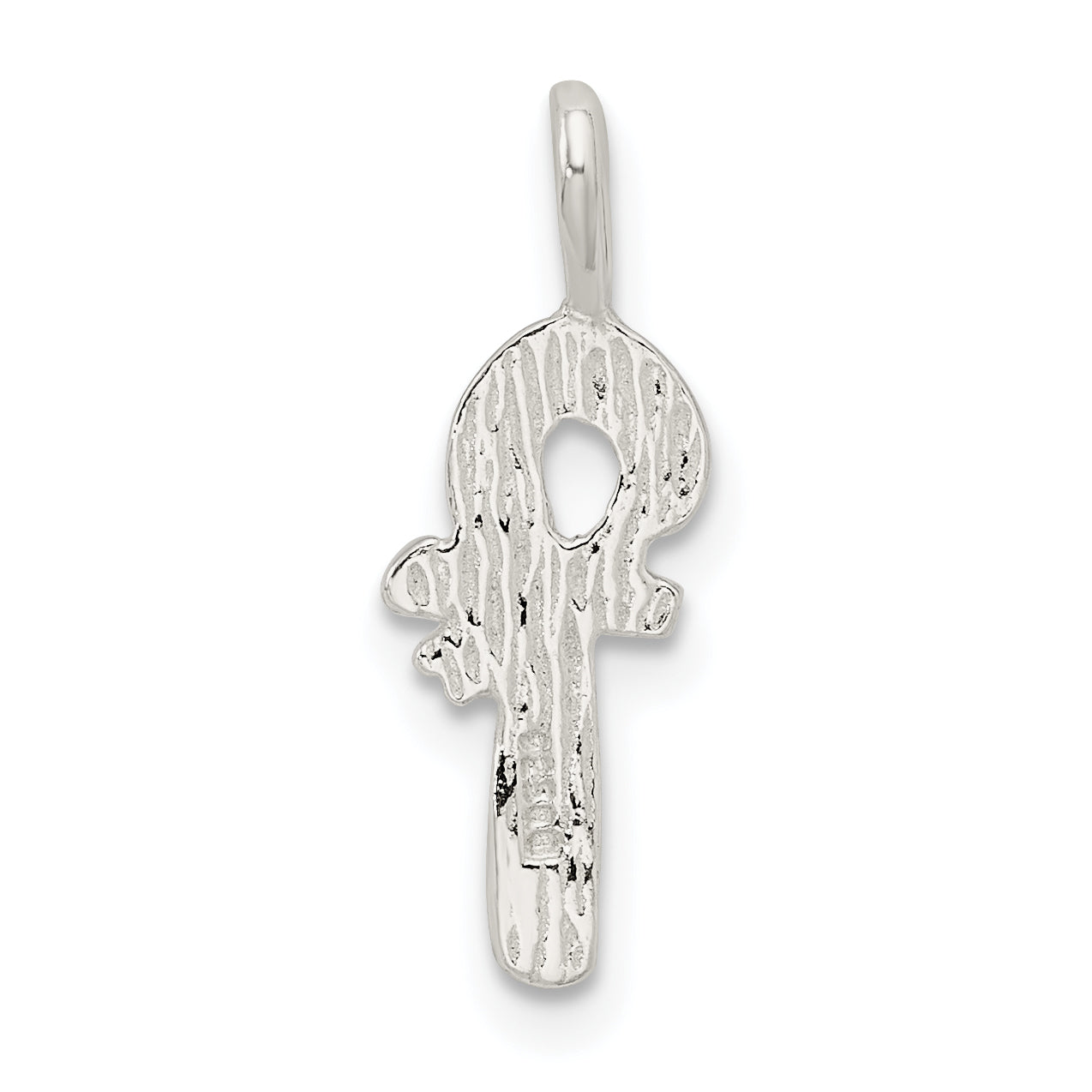 Sterling Silver 925 Candy Cane Charm - Solid Casted Festive Design