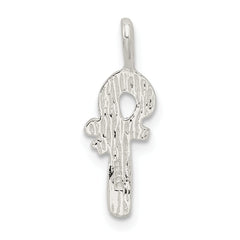 Sterling Silver 925 Candy Cane Charm Solid Casted Festive Design